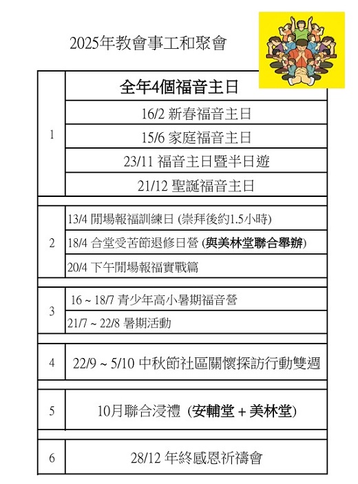 2025安輔堂聚會年表